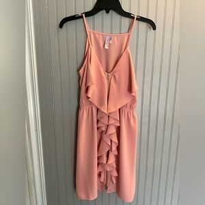 Alya Blush Ruffle Dress. Size medium. Beautiful front zipper. Like new condition